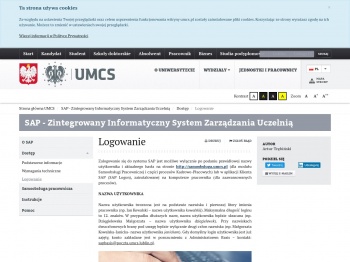 Logowanie do SAP UMCS - Dostęp - SAP - Zintegrowany ...