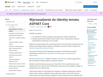 Wprowadzenie do Identity ASP.NET Core | Microsoft Docs