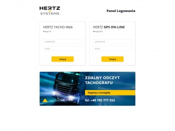 Hertz GPS On-Line - strona logowania