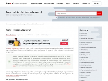 Profil - Historia logowań » Pomoc | home.pl