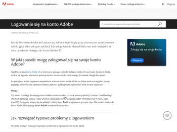 Logowanie się na konto Adobe - Adobe Help Center