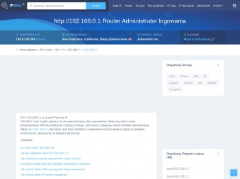http://192.168.0.1 Router Administrator logowania | Adres IP ...