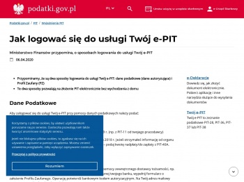 Jak logować się do usługi Twój e-PIT - podatki.gov.pl