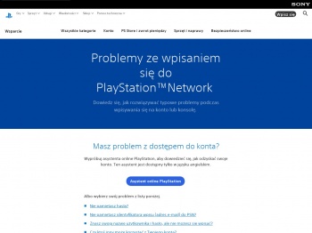 Problemy ze wpisaniem się do PlayStation™Network