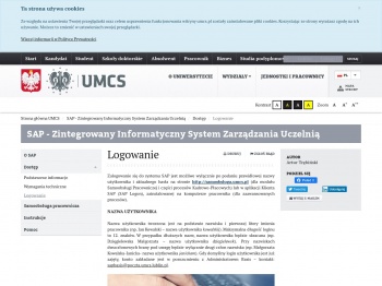 Logowanie do SAP UMCS - Dostęp - SAP - Zintegrowany ...