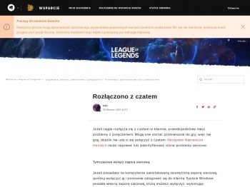 Rozłączono z czatem – Wsparcie League of Legends