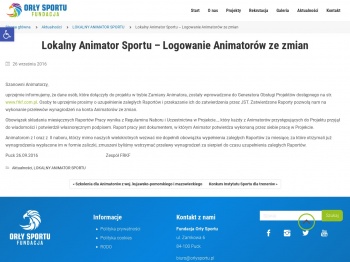 Lokalny Animator Sportu - Logowanie Animatorów ze zmian ...