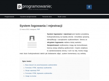 System logowania i rejestracji - PHP - P-programowanie