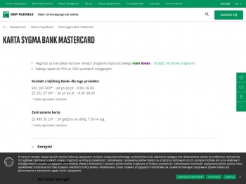 Karta Sygma Bank Mastercard | BNP Paribas Bank Polska S.A.