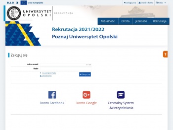 Zaloguj się - Uniwersytet Opolski - Rekrutacja