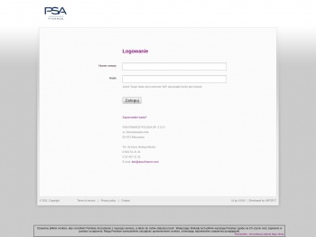 Login / Użytkownik / - PSA - PSA Finance Polska