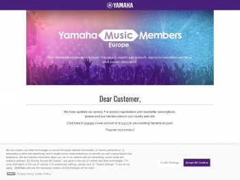 Yamaha Music Members Europe - Login