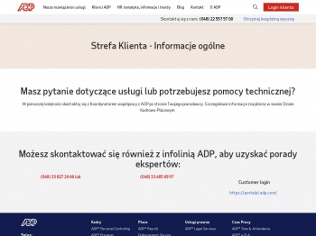 Strefa Klienta - Informacje ogólne - ADP Polska