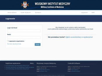 Logowanie - WIM-CON - Wojskowy Instytut Medyczny