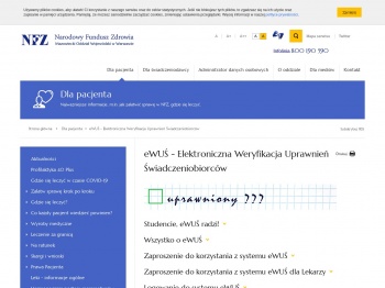 eWUŚ - Elektroniczna Weryfikacja Uprawnień ...