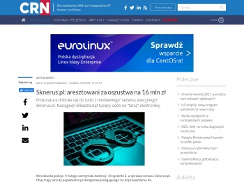 Sknerus.pl: aresztowani za oszustwa na 16 mln zł - CRN