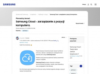 Samsung Cloud - zarządzanie z pozycji komputera ...